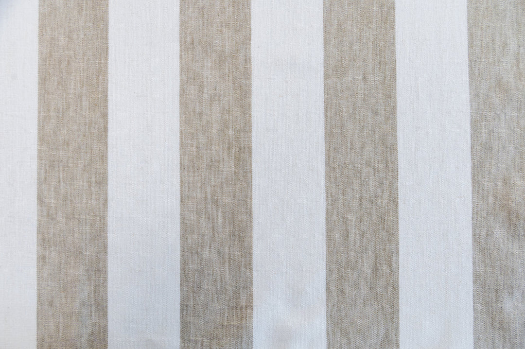 Matera Stripe Linen by Roth & Tompkins Fabric - 40% Polyester, 35% Cotton, 25% Linen - India - 100,000 - H: 4.125" - 54" - Fabric Carolina -