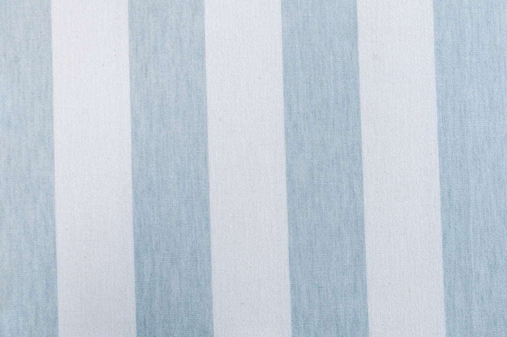 Matera Stripe Lake by Roth & Tompkins Fabric - 40% Polyester, 35% Cotton, 25% Linen - India - 100,000 - H: 4.125" - 54" - Fabric Carolina -