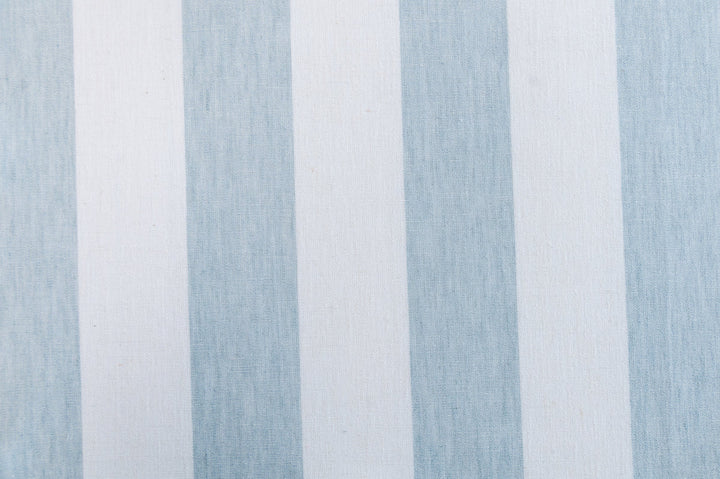 Matera Stripe Lake by Roth & Tompkins Fabric - 40% Polyester, 35% Cotton, 25% Linen - India - 100,000 - H: 4.125" - 54" - Fabric Carolina -