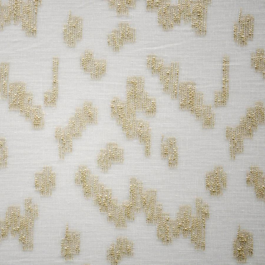 Julep # 405 Natural by Maxwell Designer Fabric Sheer Threads 100% POLYESTER TURKEY V-14.5" H -11.25" 119" - Swanky Fabrics -