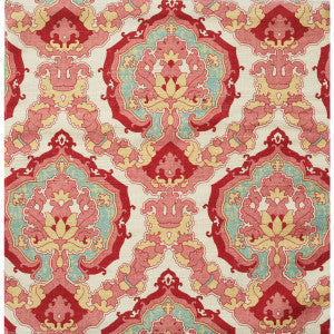Brunschwig & Fils Fabric Fantasy Silk Print Fraise