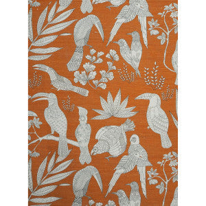 Brunschwig & Fils Fabric Silk Bird Arancia