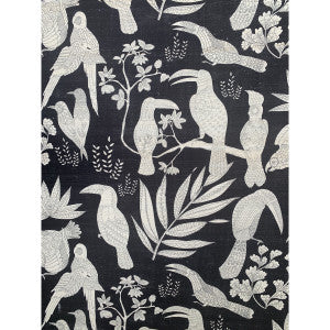 Brunschwig & Fils Fabric Silk Bird Ebony