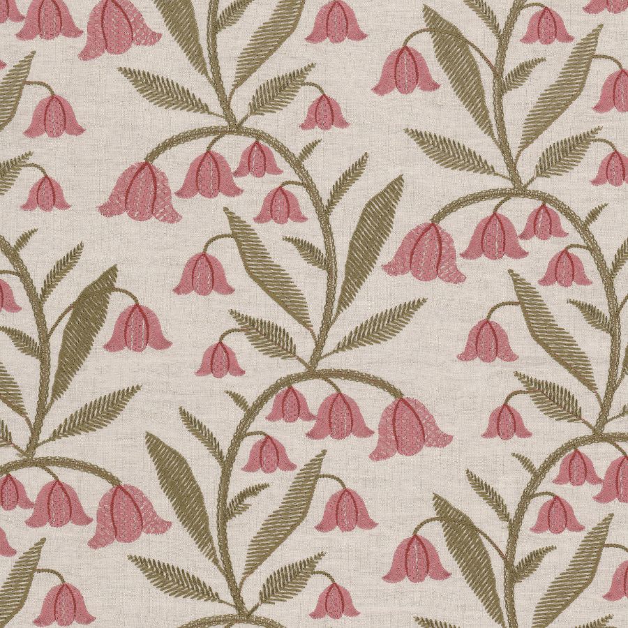 Joanne 3 Cranberry by Stout Designer Fabric Joanne 3 Cranberry by Stout Fabric COMFORTABLE LIVING TEAROSE/SORBET 56%LIN 44%COT %VEMB India Horizontal: 17.125 and Vertical: 15.75 51 in - Fabric Carolina -