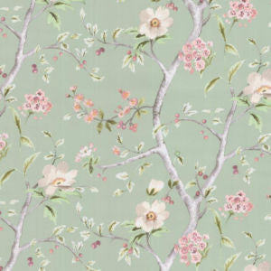 Joanna Jade by Norbar Designer Fabric ROMANCE 100% COTTON INDIA 17 1/6"V 36 1/4"H 55 - Swanky Fabrics -