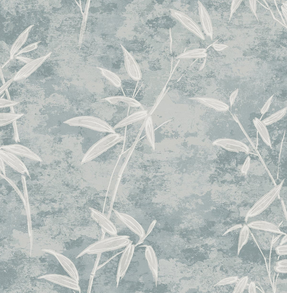 Honshu Bamboo Blue Smoke JP10912 by Seabrook Designs Designer Wallpaper