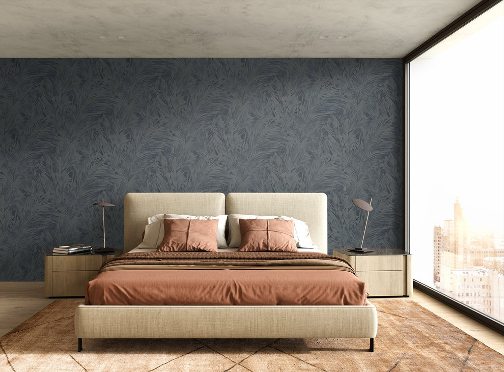 Mari Navy Blue JP11012 by Seabrook Designs Designer Wallpaper