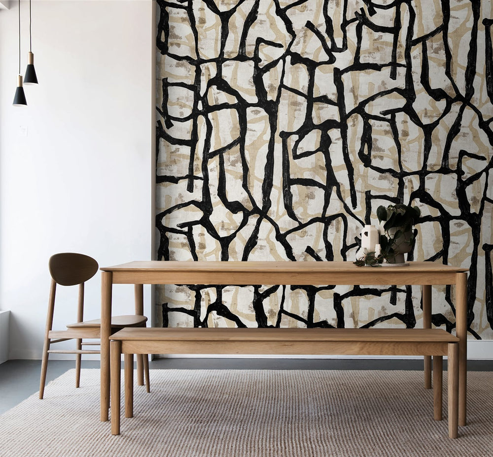 Jouji Mural Ebony & Sand JP11500M by Seabrook Designs Designer Wallpaper
