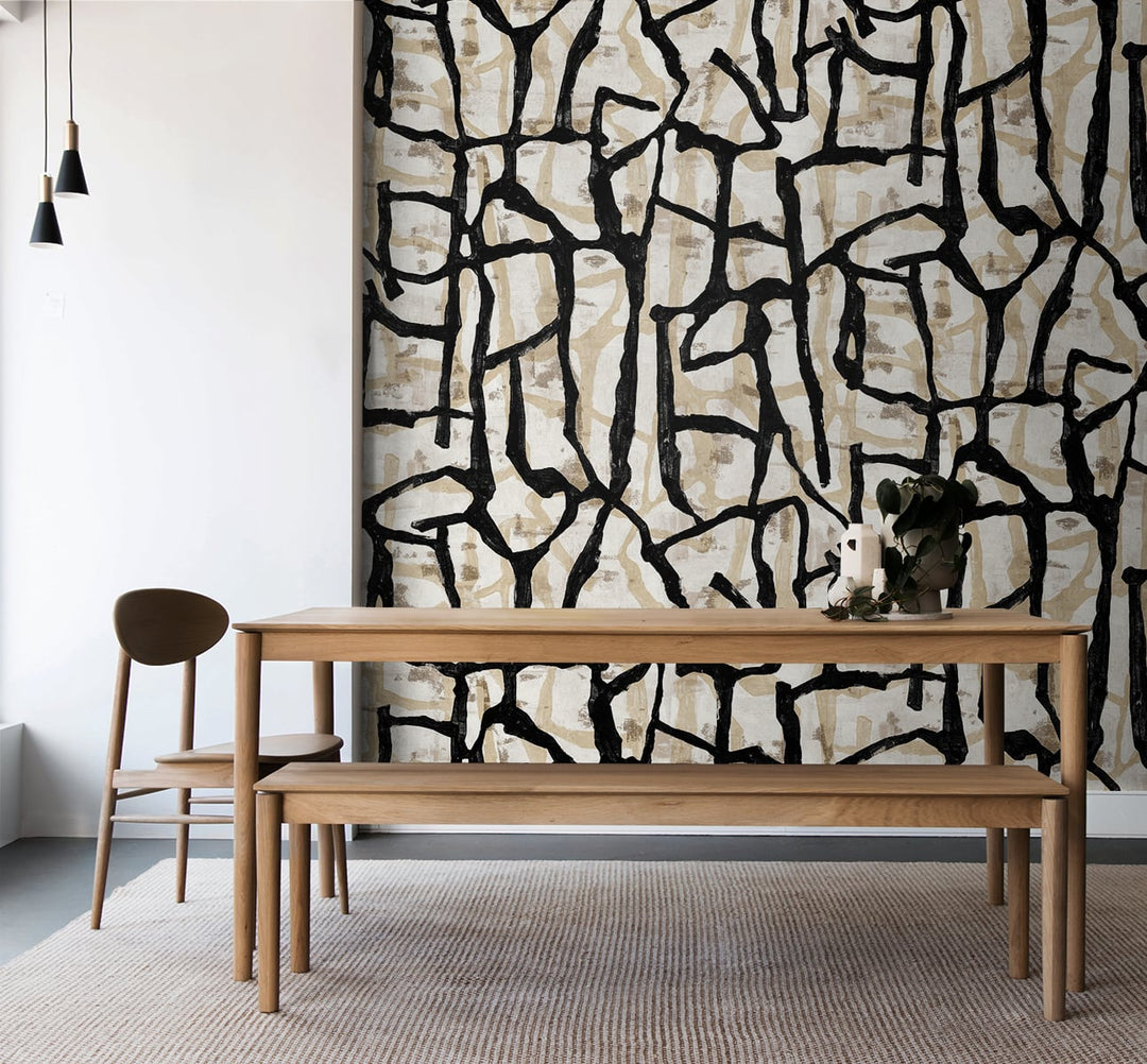 Jouji Mural Ebony & Sand JP11500M by Seabrook Designs Designer Wallpaper