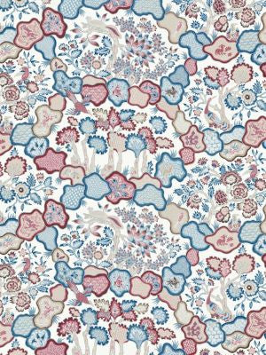 Ziba Peacock Rose JP46590001 by Old World Weavers Designer Fabric MALAY 100% LINEN UNITED KINGDOM LIGHT DUTY Horizontal: 22.25" and Vertical: 25.5" 51 - Swanky Fabrics -