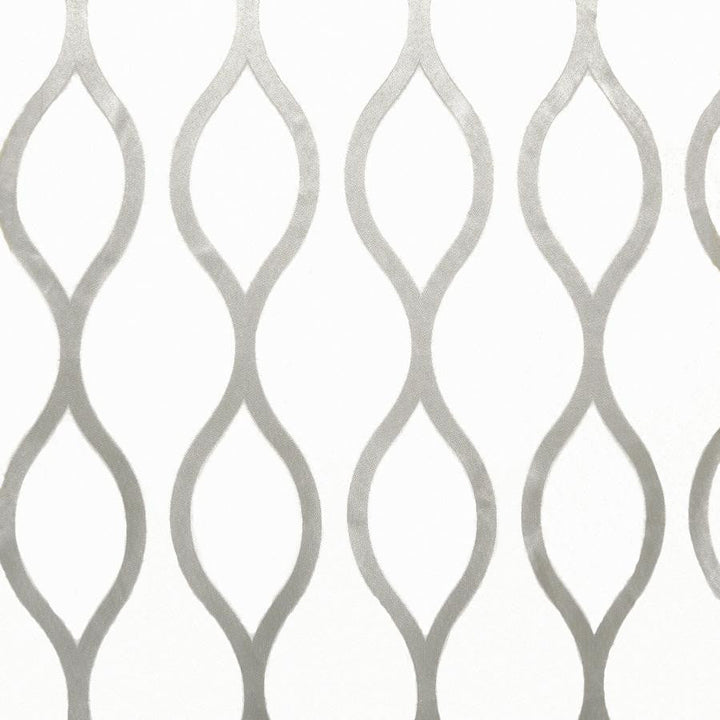Kennedy # 7602 Silver by Maxwell Designer Fabric Sheer Style 100% POLYESTER TURKEY V-15.4"H-7.9" 118" - Swanky Fabrics -