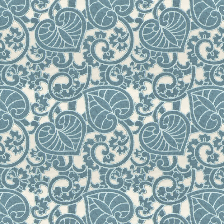 Kabuki 3 Denim by Stout Designer Fabric Rainbow Library Ocean/Federal 100% Polyester Embroidery INDIA MARTINDALE WEAR TEST (15 000 CIRCULAR RUBS) Horizontal: 12.5 and Vertical: 12.375 49 in - Swanky Fabrics -