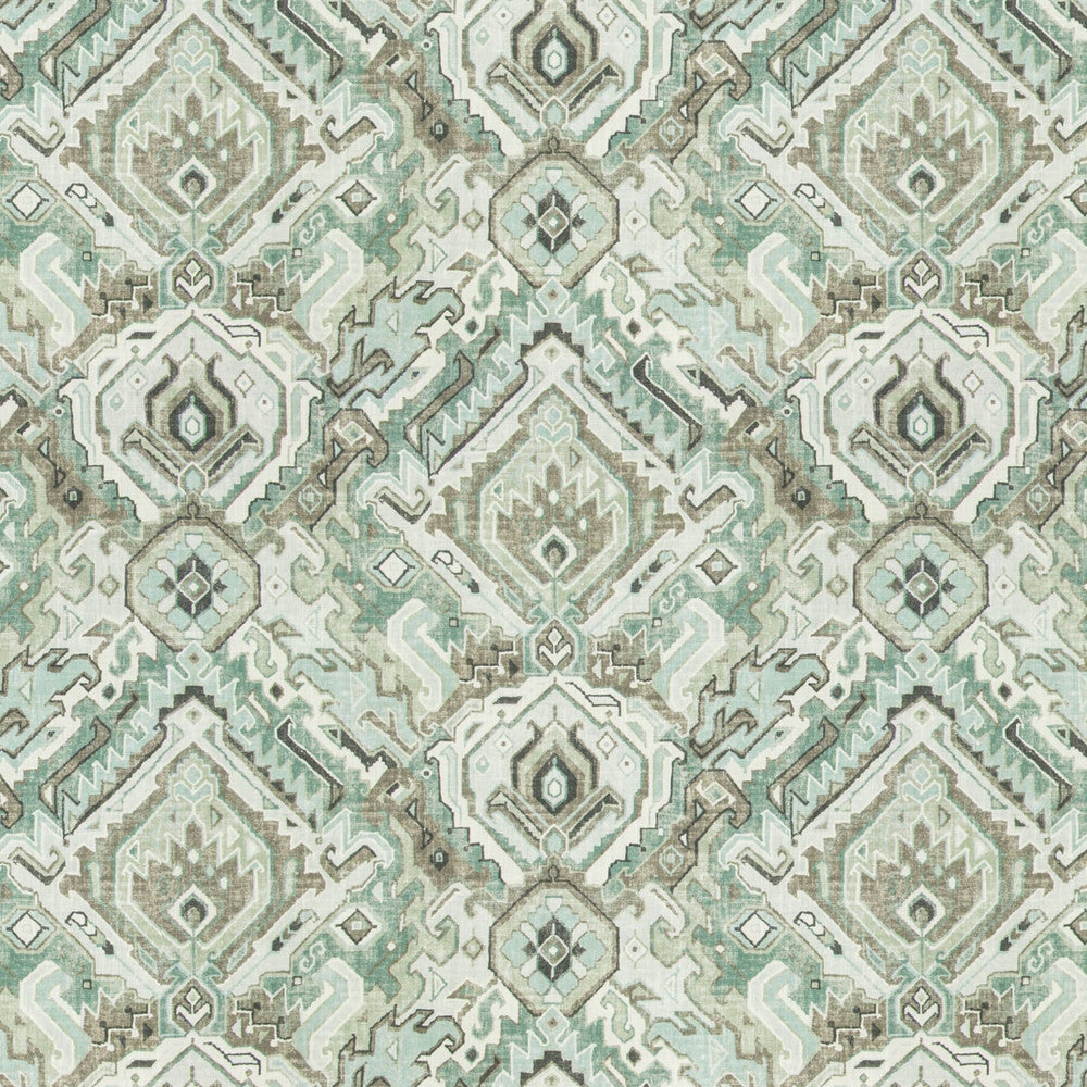 Kachina 1 Seaglass by Stout Designer Fabric RAINBOW LIBRARY SEASPRAY/ICECICLE 100%COT SOUTH KOREA FLAME RETARDANT-U.F.A.C. CLASS 1 FLAME RETARDANT-N.F.P.A. 260A CLASS 1 CATB 117-2013 WYZENBEEK 30 000 DOUBLE RUB WEAR TEST (HEAVY DUTY) Horizontal: 18 and Vertical: 18 54 in - Swanky Fabrics -