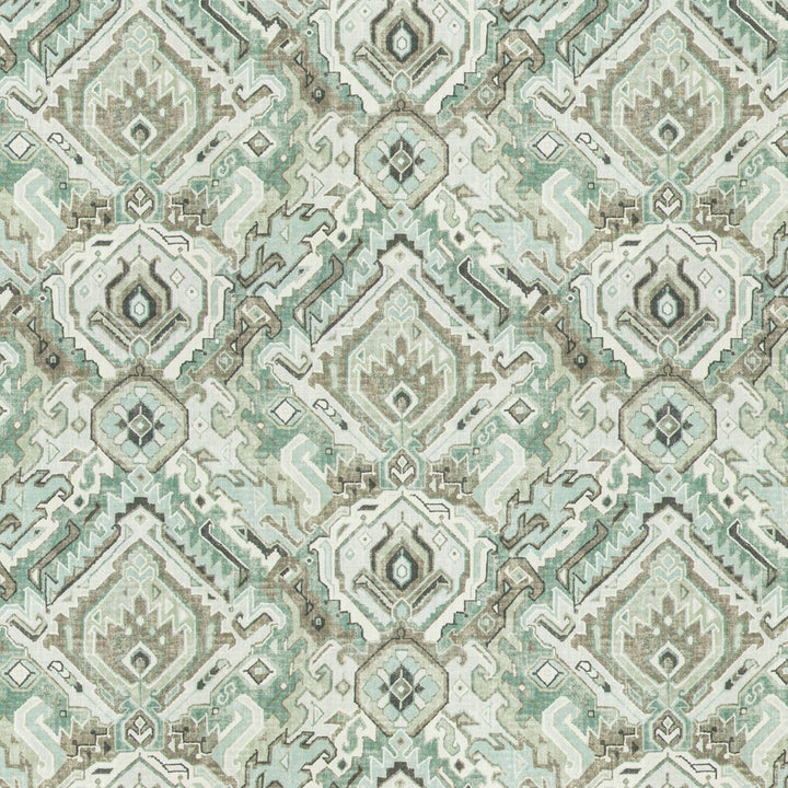 Kachina 1 Seaglass by Stout Designer Fabric Rainbow Library Seaspray/Icecicle 100% Cotton SOUTH KOREA FLAME RETARDANT-U.F.A.C. CLASS 1 (OR A) FLAME RETARDANT-N.F.P.A. 260A CLASS 1 CATB 117-2013 WYZENBEEK 30 000 DOUBLE RUB WEAR TEST (HEAVY DUTY) Horizontal: 18 and Vertical: 18 54 in - Swanky Fabrics -