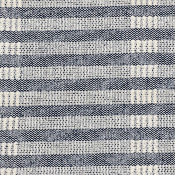Kaiser 1 Slate by Stout Designer Fabric COMFORTABLE LIVING HAZE/NAVY 70%COT 30%POL USA Horizontal: 5.500 and Vertical: 4.125 55 in - Swanky Fabrics -