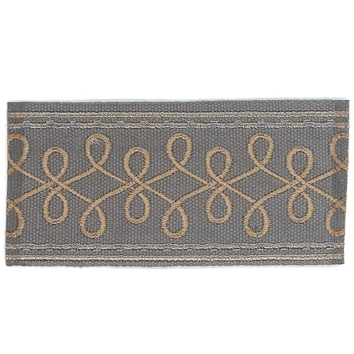 Katherine 2 Pewter by Stout Designer Trim ACCENTS TAPES & BORDERS 100%SVI CHINA WYZENBEEK 50 000 DOUBLE RUB WEAR TEST (HEAVY DUTY) Horizontal: 1.000 and Vertical: 0.000 2 in - Swanky Fabrics -