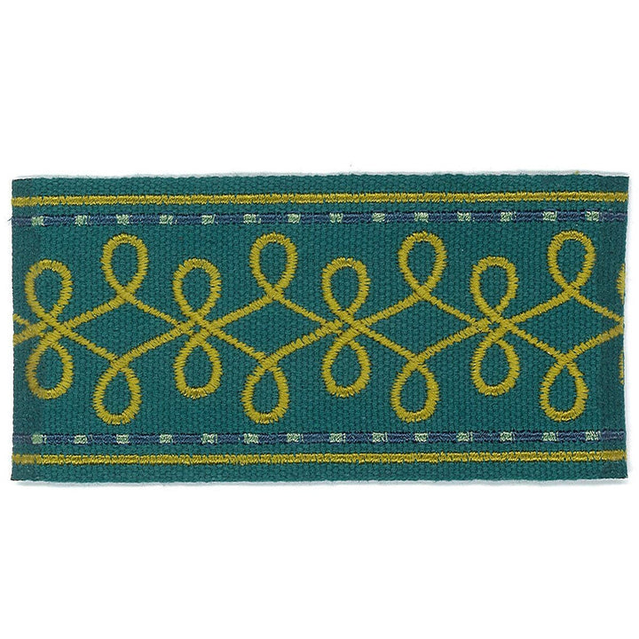 Katherine 5 Teal by Stout Designer Trim Accents Tapes & Borders 100% Spun Viscose CHINA Horizontal: 1 and Vertical: 0 2 in - Swanky Fabrics -