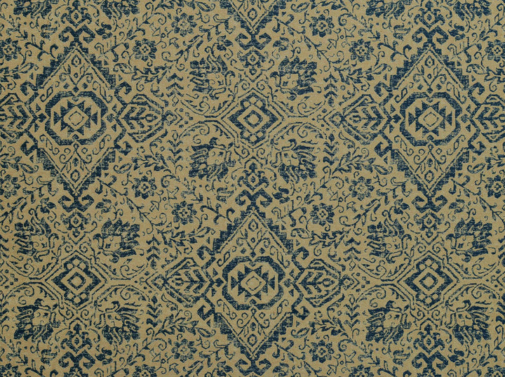 Kilim Classic Navy 555 by Covington Designer Fabric our website for purchase 72% Poly 28% Cotton Jacquard China 42000 Horizontal: 28" and Vertical: 29.75" 56" - Swanky Fabrics -