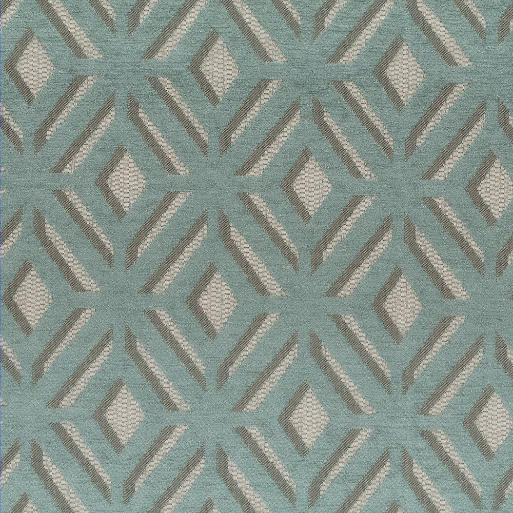 Kittering 1 Teal by Stout Designer Fabric LIVING IS EASY SEASPRAY/LAGOON 100%POL CHINA Horizontal: 3.750 and Vertical: 4.625 57 in - Swanky Fabrics -