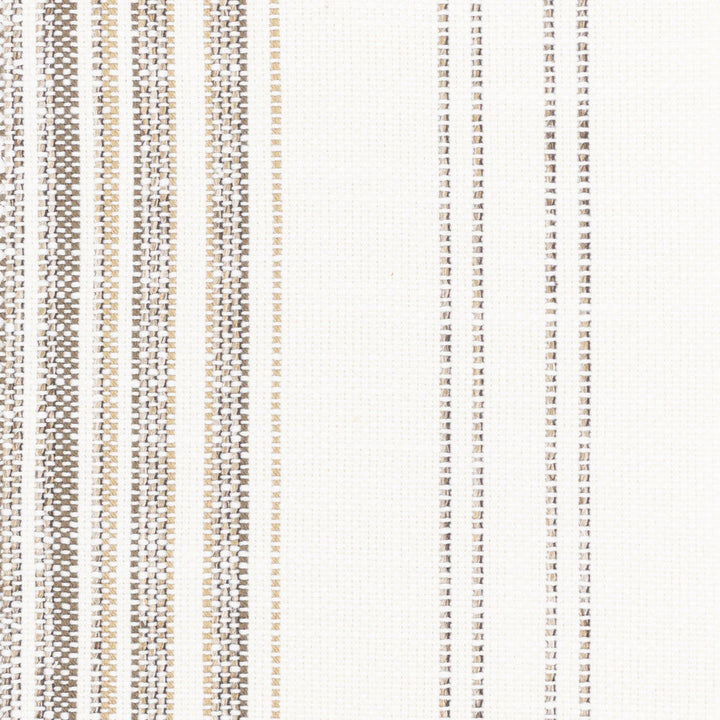 Kokomo 1 Sandstone by Stout Designer Fabric JUST STRIPES NATURAL/CHARCOAL 91%POL 9%NOL USA Horizontal: 0.125 and Vertical: 8.250 56 in - Swanky Fabrics -