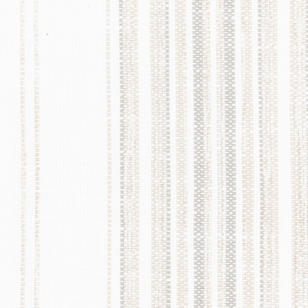 Kokomo 2 Toast by Stout Designer Fabric JUST STRIPES NATURAL/CHARCOAL 91%POL 9%NOL USA Horizontal: 0.125 and Vertical: 8.250 56 in - Swanky Fabrics -