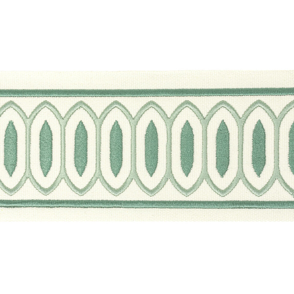 Kragon Tape 6 Teal by Stout Designer Trim STITCHED UP TRIM 100%COT %BEMB INDIA FLAME RETARDANT-U.F.A.C. CLASS 1 WYZENBEEK 15 000 DOUBLE RUB WEAR TEST (HEAVY DUTY) Horizontal: 4.000 and Vertical: 1.000 4 in - Swanky Fabrics -