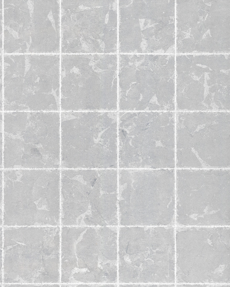 Metal Leaf Squares Silver Wallpaper by Ronald Redding Designer 24 Karat Covers about 72 square feet 36-in by 24-ft long roll Unpasted 5.14 - Swanky Fabrics -