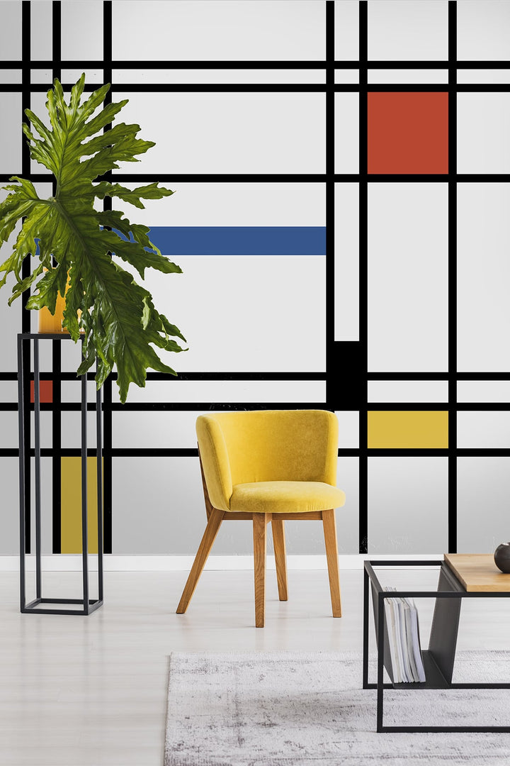 De Stijl Mural Multicolored KTM1001M by Seabrook Designs Designer Wallpaper