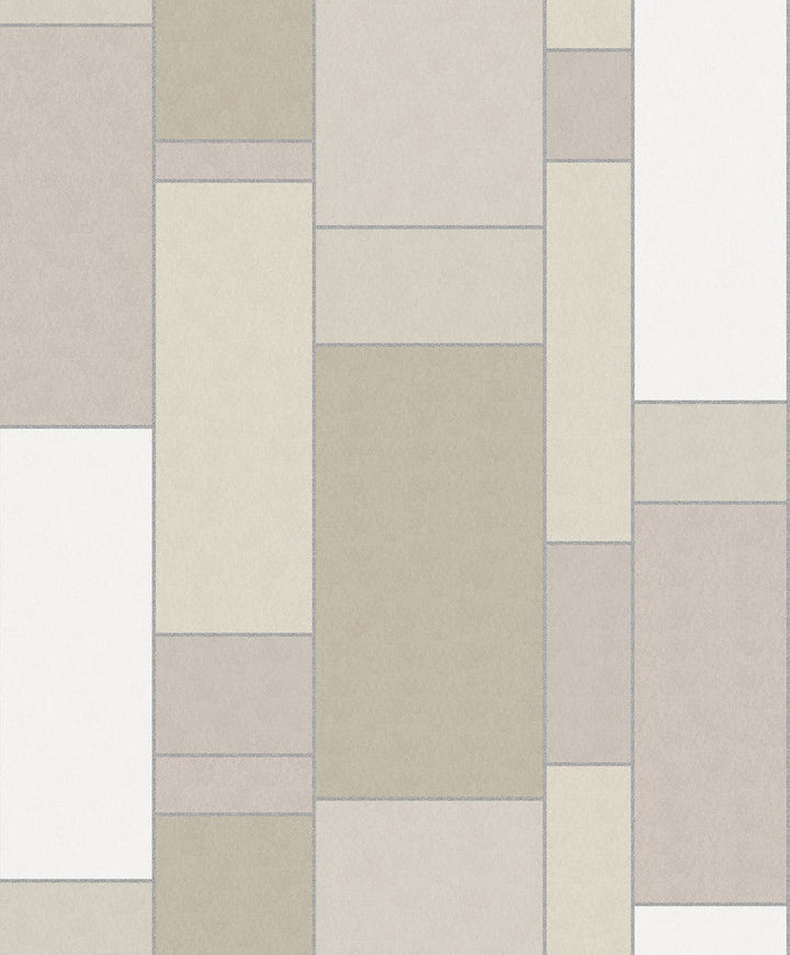 De Stijl Geometric Soft Sage & Metallic Silver KTM1140 by Seabrook Designs Designer Wallpaper