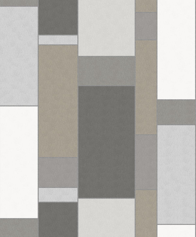 De Stijl Geometric Hammered Steel & Metallic Silver KTM1160 by Seabrook Designs Designer Wallpaper