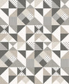 Seabrook Designs Wallpaper Lozenge Geometric Hammered Steel & Pavestone KTM1220