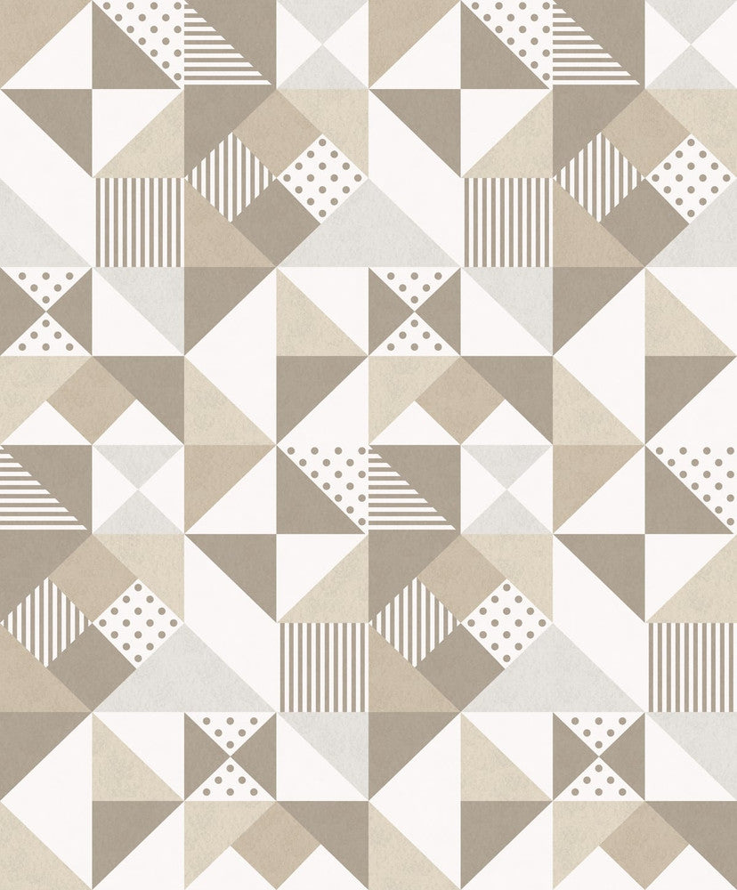 Lozenge Geometric Latte & Dorian Grey KTM1280 by Seabrook Designs Designer Wallpaper