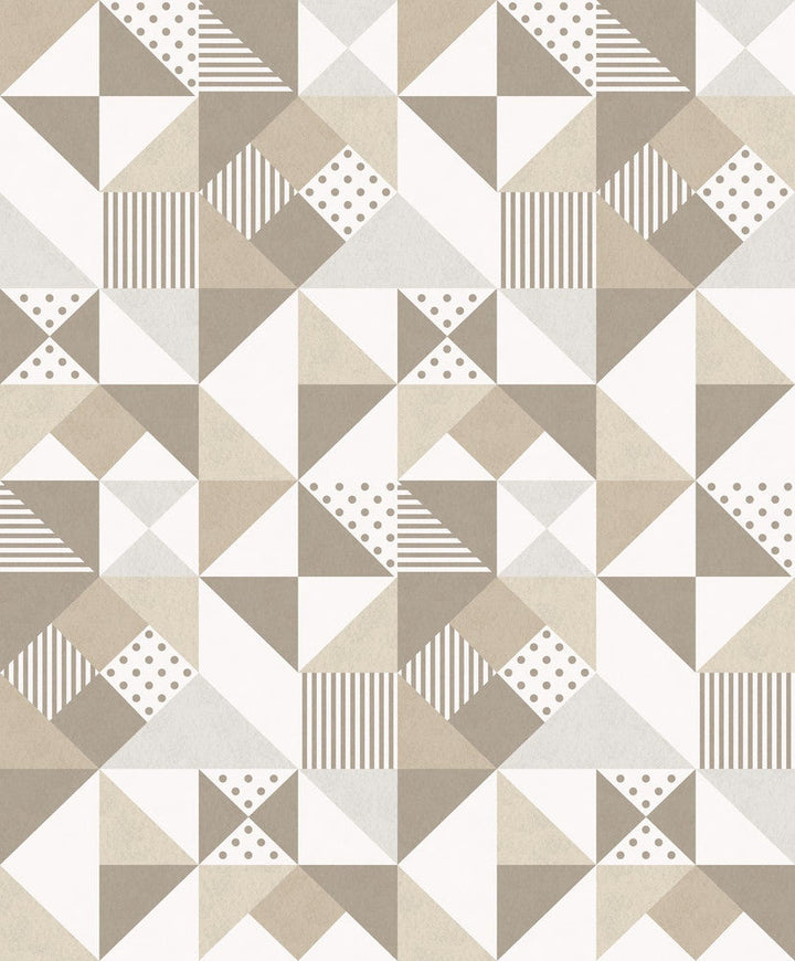 Lozenge Geometric Latte & Dorian Grey KTM1280 by Seabrook Designs Designer Wallpaper