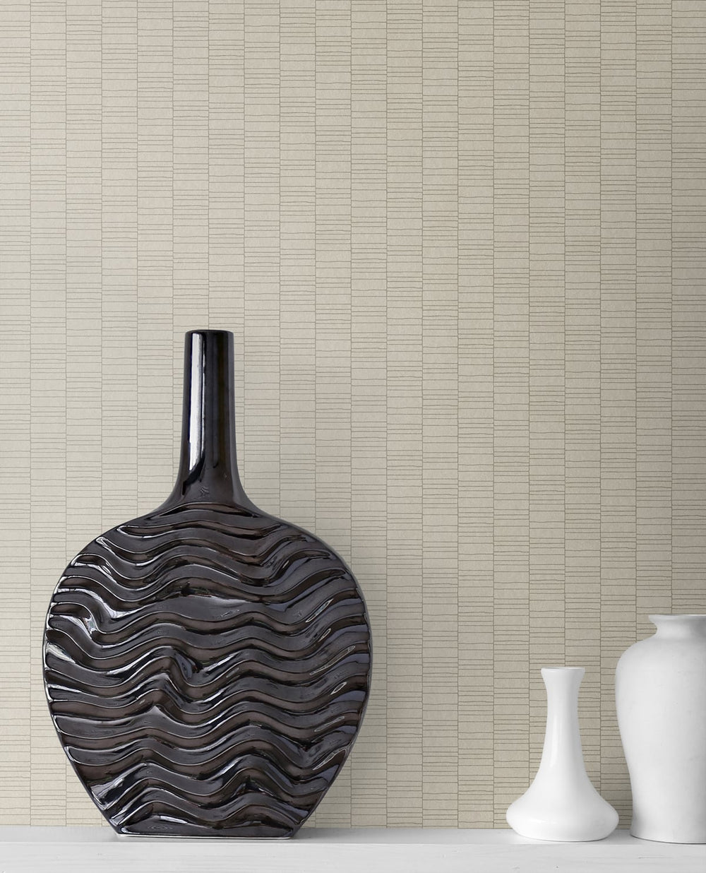 Deco Spliced Stripe Dove KTM1421 by Seabrook Designs Designer Wallpaper