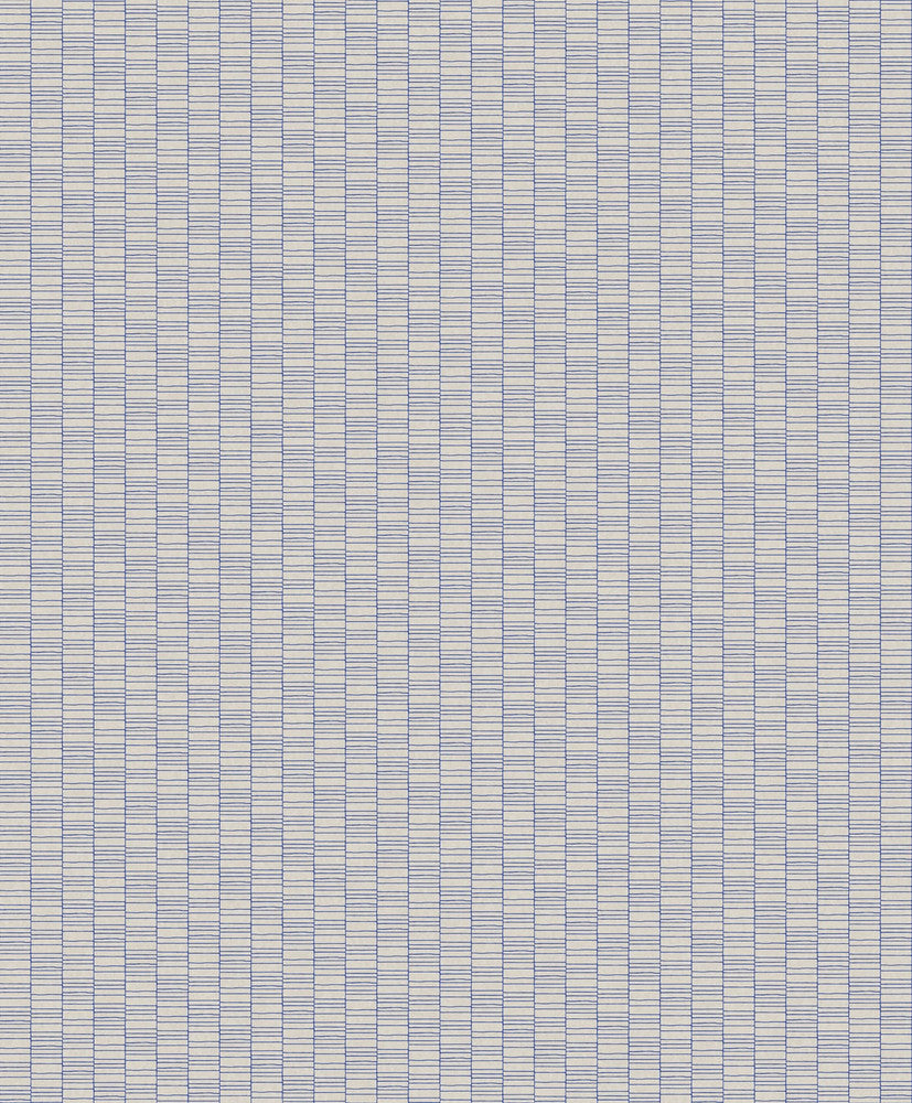 Deco Spliced Stripe Ivory & Cobalt KTM1422 by Seabrook Designs Designer Wallpaper