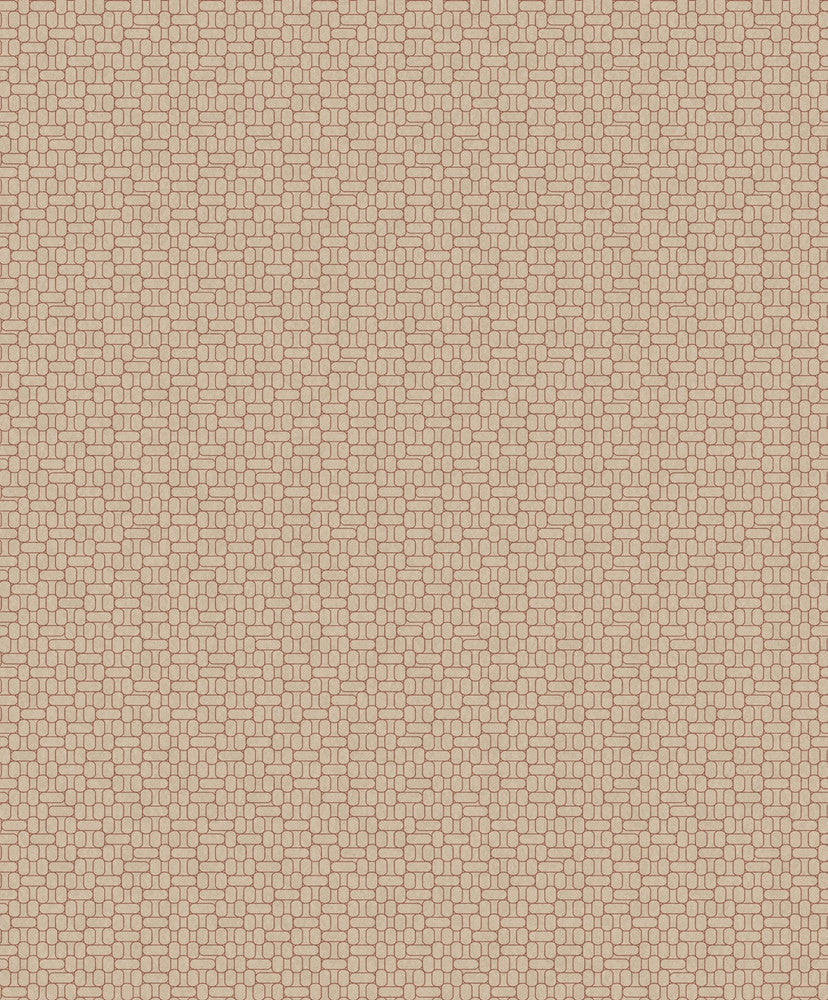 Capsule Geometric Ivory & Terra Cotta KTM1623 by Seabrook Designs Designer Wallpaper