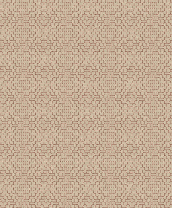 Capsule Geometric Ivory & Terra Cotta KTM1623 by Seabrook Designs Designer Wallpaper