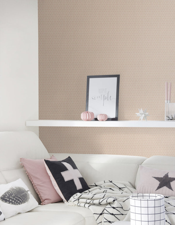 Capsule Geometric Pastel Pink KTM1627 by Seabrook Designs Designer Wallpaper