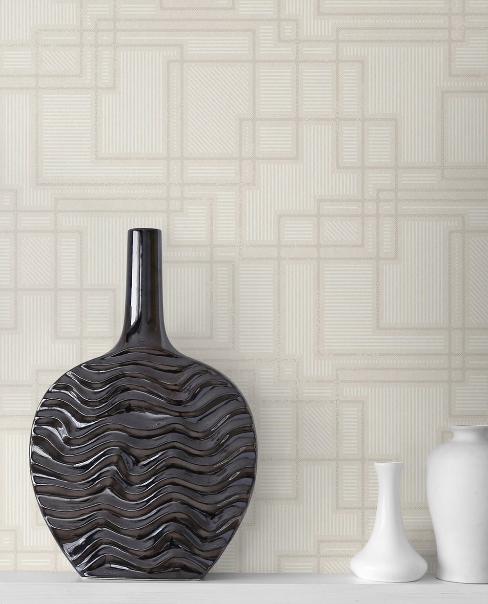 Bauhaus Cityscape Linen KTM1711 by Seabrook Designs Designer Wallpaper