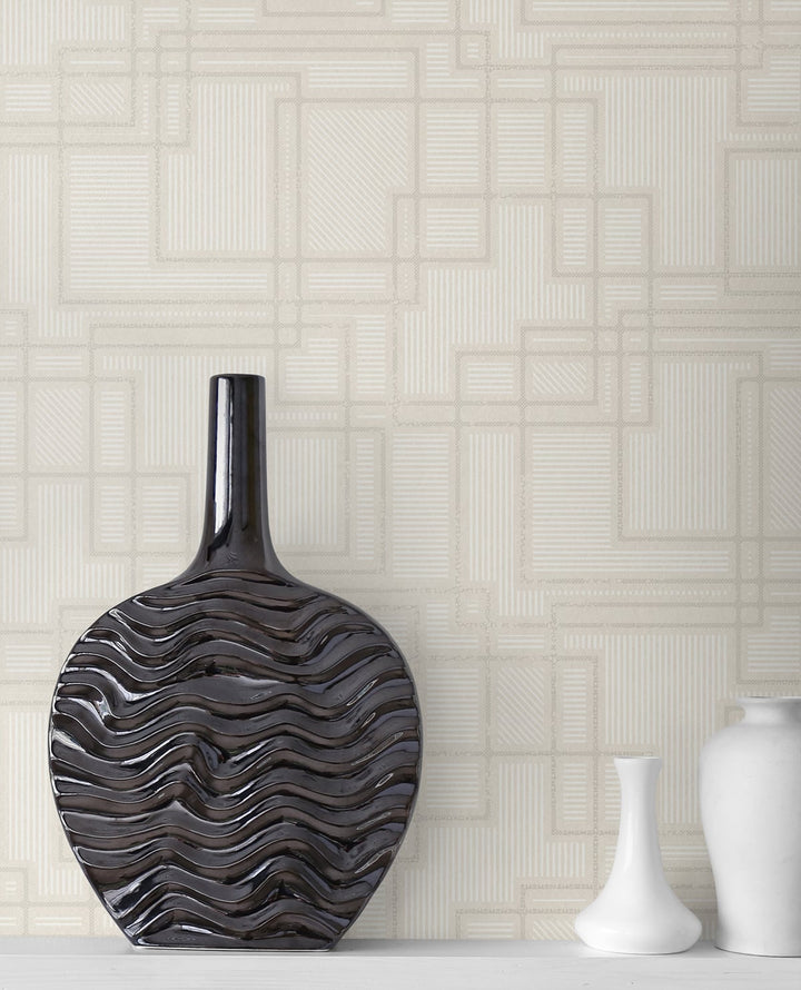 Bauhaus Cityscape Linen KTM1711 by Seabrook Designs Designer Wallpaper