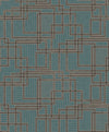 Seabrook Designs Wallpaper Bauhaus Cityscape Perry Teal & Warm Stone KTM1717