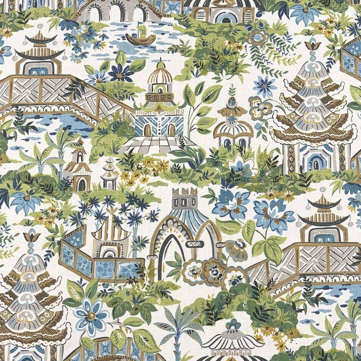 Kyoto Bluegreen by Magnolia Designer Fabric - 100% Cotton India 10,000 WYZ Horizontal: 41.5 and Vertical: 26.5 54 - Swanky Fabrics -