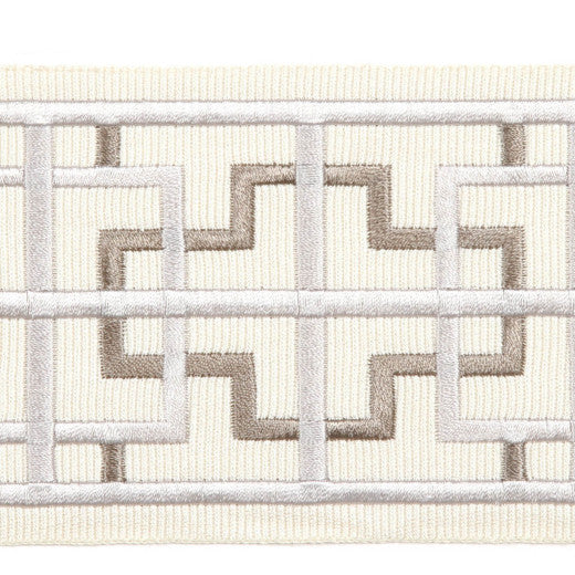 Kiel - Latte by Europatex Designer Fabric Tapes Galore 100% Polyester China See Sample Horizontal: N/A and Vertical: N/A 3.05 inches  - Swanky Fabrics -