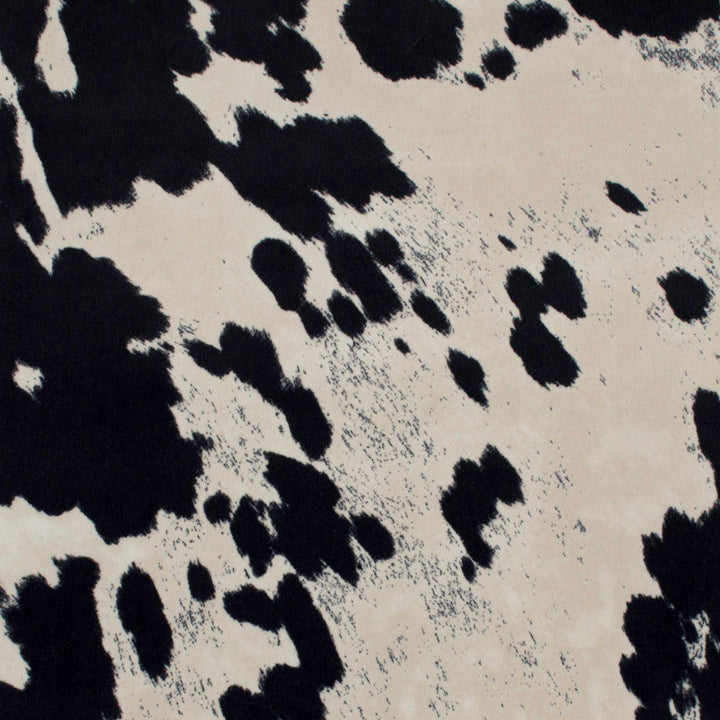 Kingdom Appaloosa Black/Cream by Europatex Designer Fabric Kingdom 100% Polyester 57.00 inches - Swanky Fabrics -