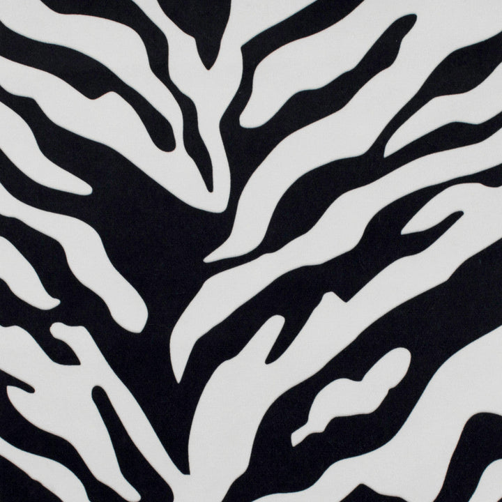 Kingdom Zebra Black/White by Europatex Designer Fabric Kingdom 100% Polyester 57.00 inches - Swanky Fabrics -
