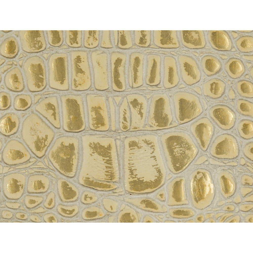 Gator White Gold by Kravet Couture Designer Fabric MODERN LUXE LEATHER - 100% United States - Horizontal: 13 and Vertical: 23 - - Swanky Fabrics -