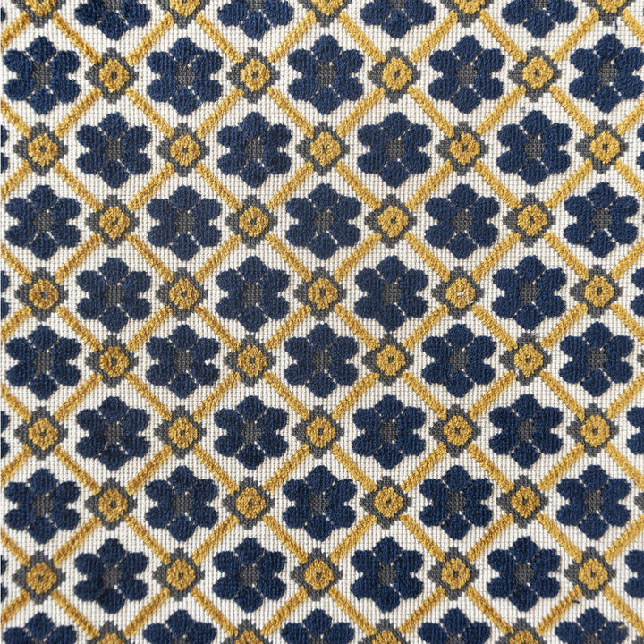Fruela Navy/Ocre by Gaston Y Daniela Designer Fabric LORENZO CASTILLO V VISCOSE - 76%;POLYESTER - 24% India HEAVY Horizontal: 6.8 and Vertical: 2.32 55.11 - Swanky Fabrics -