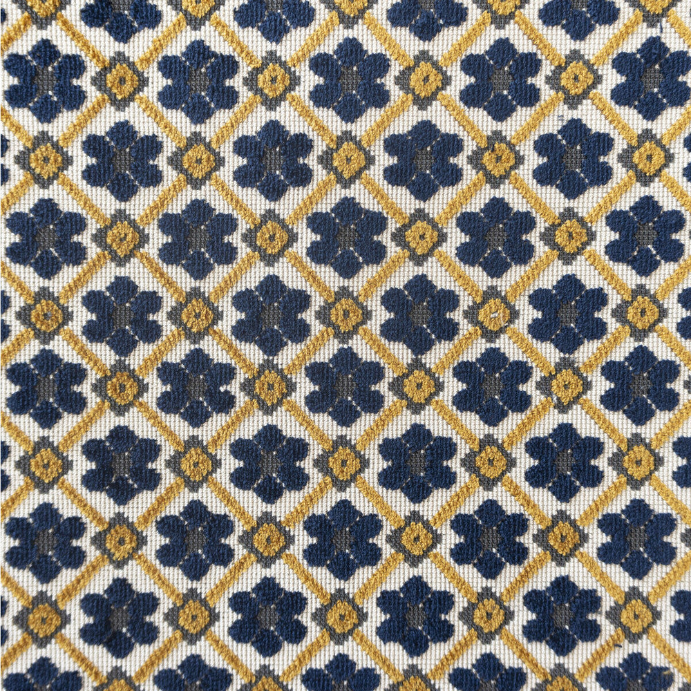 Fruela Navy/Ocre by Gaston Y Daniela Fabric Gaston Y Daniela Fabric Fruela Navy/OcreFabric LORENZO CASTILLO V VISCOSE - 76%;POLYESTER - 24% India </p><p>Repeat: H: 6.8, V: 2.32 55.11 - Fabric Carolina -