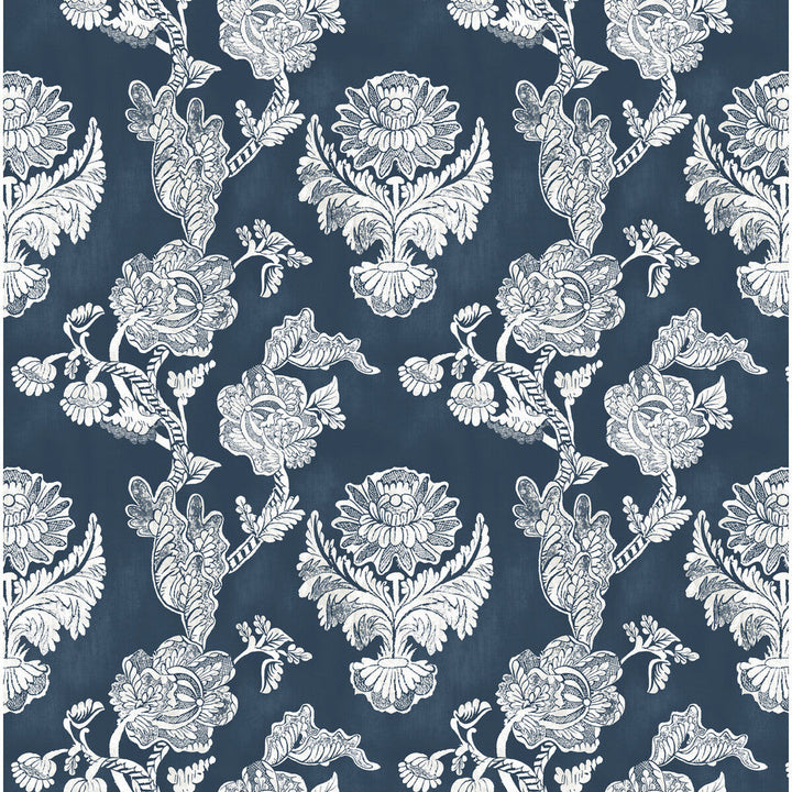 Chitina Navy by Gaston Y Daniela Designer Fabric LORENZO CASTILLO IV VISCOSE - 67%;LINEN - 33% Spain MEDIUM Horizontal: 26.87 and Vertical: 26 54 - Swanky Fabrics -