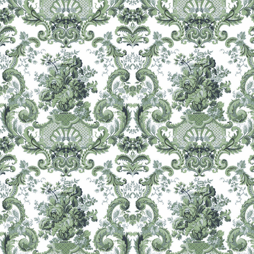 San Ildefonso Verde by Gaston Y Daniela Designer Fabric LORENZO CASTILLO IV VISCOSE - 67%;COTTON - 33% India HEAVY Horizontal: 27.27 and Vertical: 27.45 55 - Swanky Fabrics -